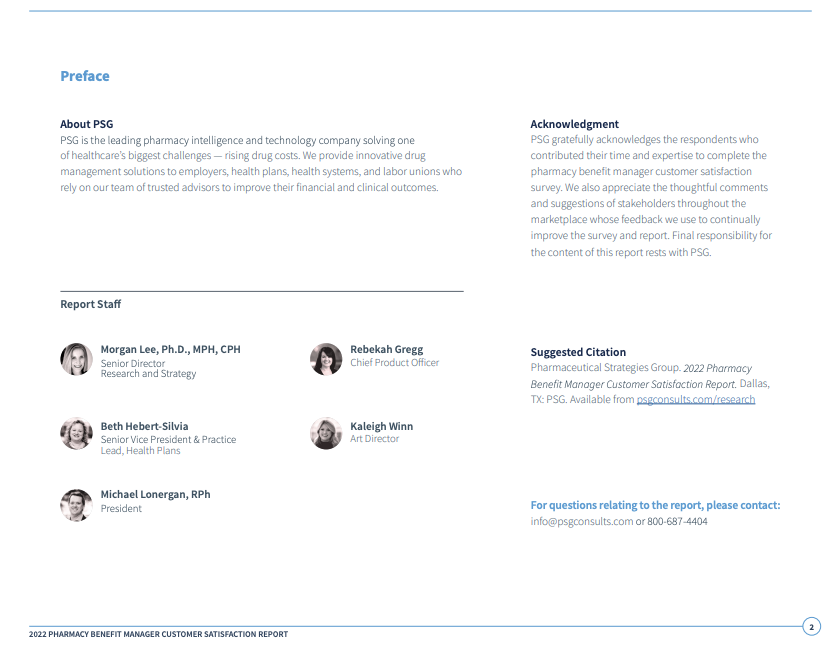 2022 PGM CSR Preview Table of Contents